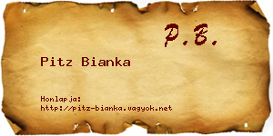 Pitz Bianka névjegykártya